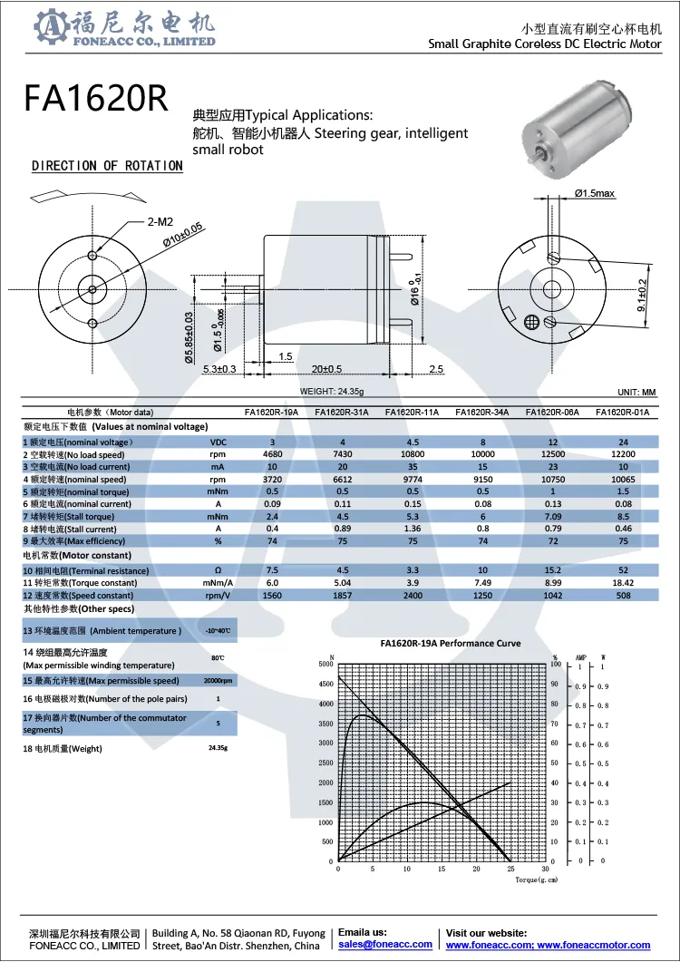 1620r 16 mm micro cepillo sin núcleo dc motor eléctrico.webp