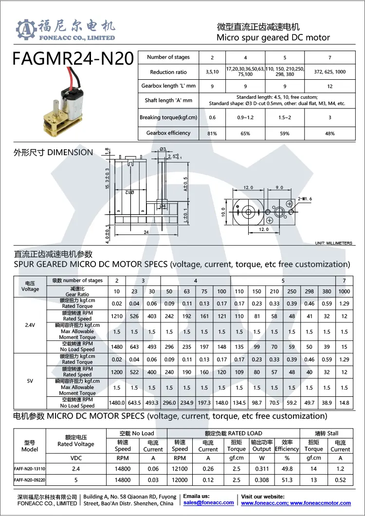 gmr24-n20 motor eléctrico de CC con reductor de dientes rectos pequeños de 24 mm.webp